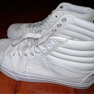 WHITE HIGH TOP VANS USED TWICE